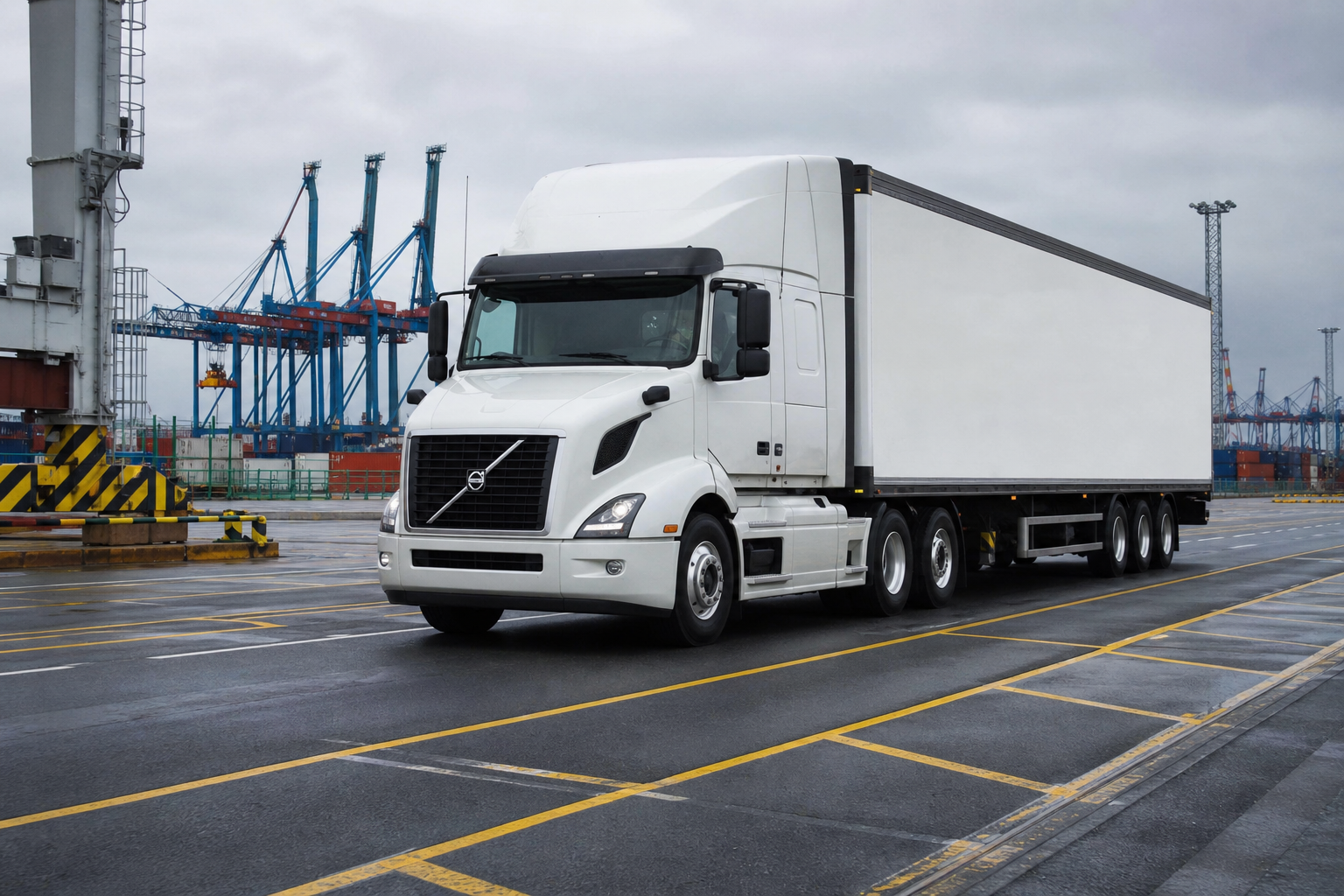 Грузовик Volvo в зоне безопасности